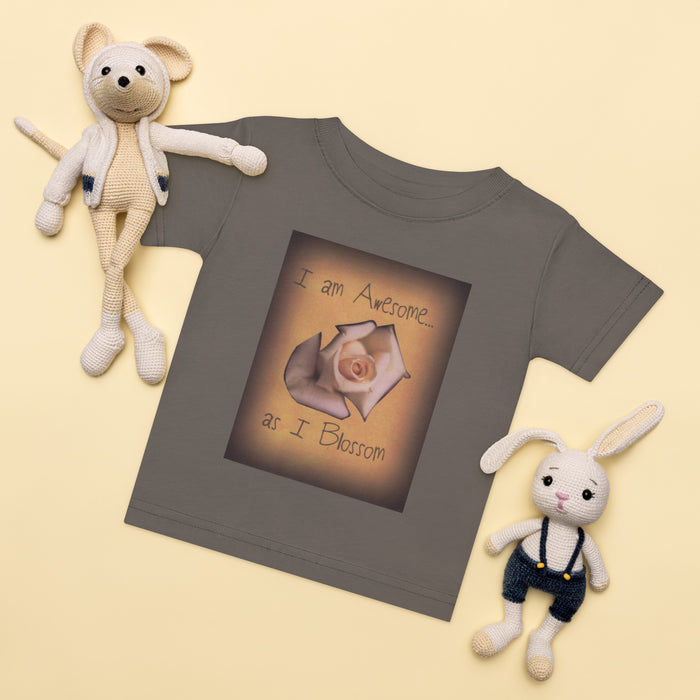 I Am Awesome as I Blossom Rose Kids jersey t-shirt