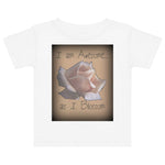 I Am Awesome as I Blossom Rose Kids jersey t-shirt featuring a rose design on a white background.