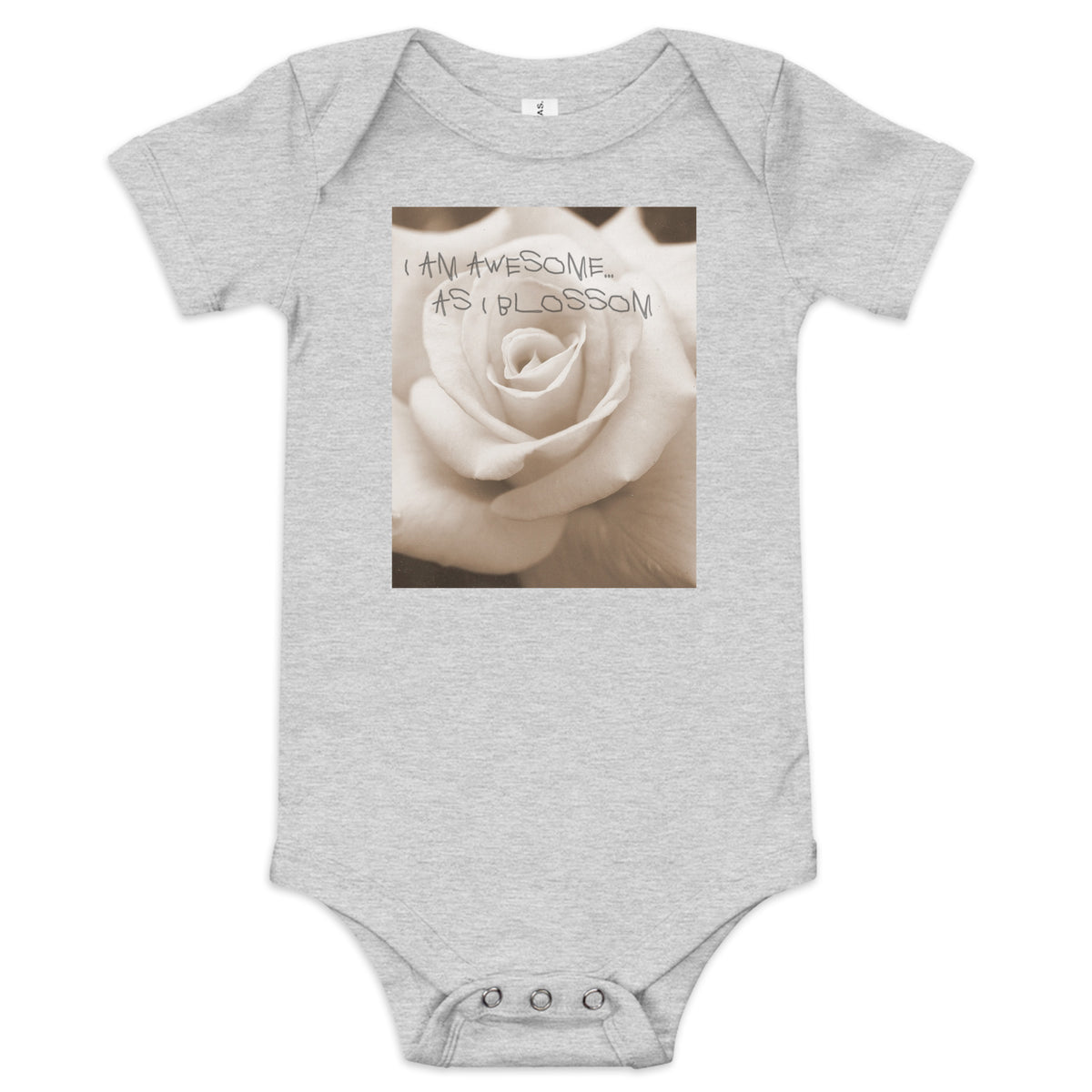 I Am Awesome as I Blossom Rose Baby Bodysuit