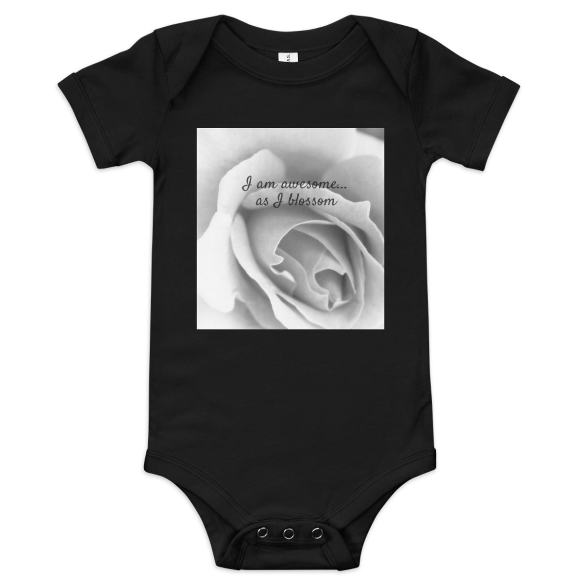 I Am Awesome as I Blossom Rose Baby Bodysuit