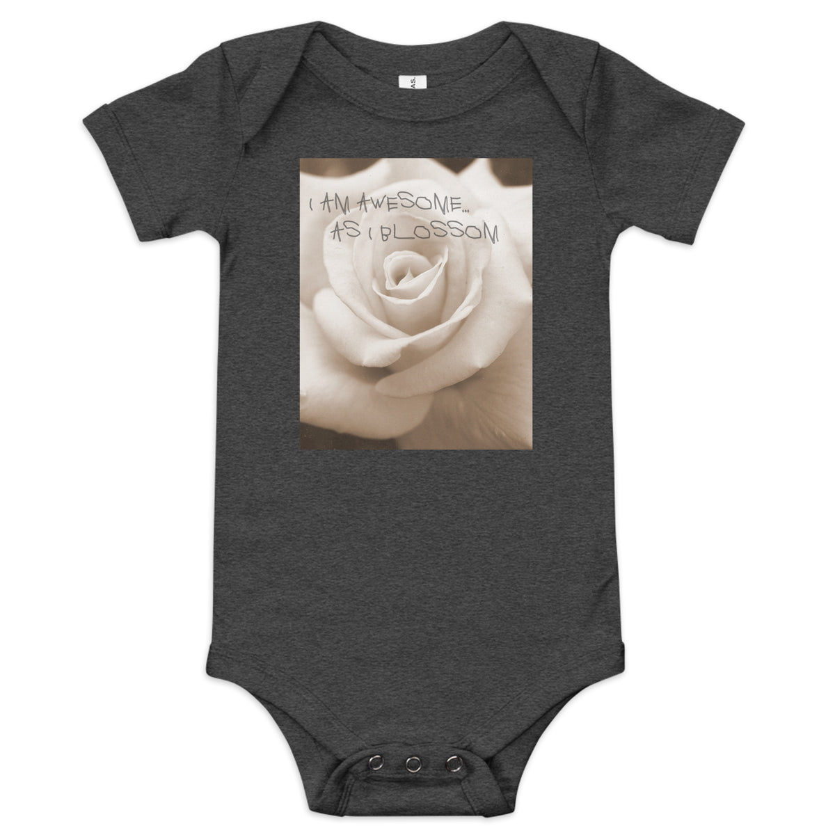 I Am Awesome as I Blossom Rose Baby Bodysuit