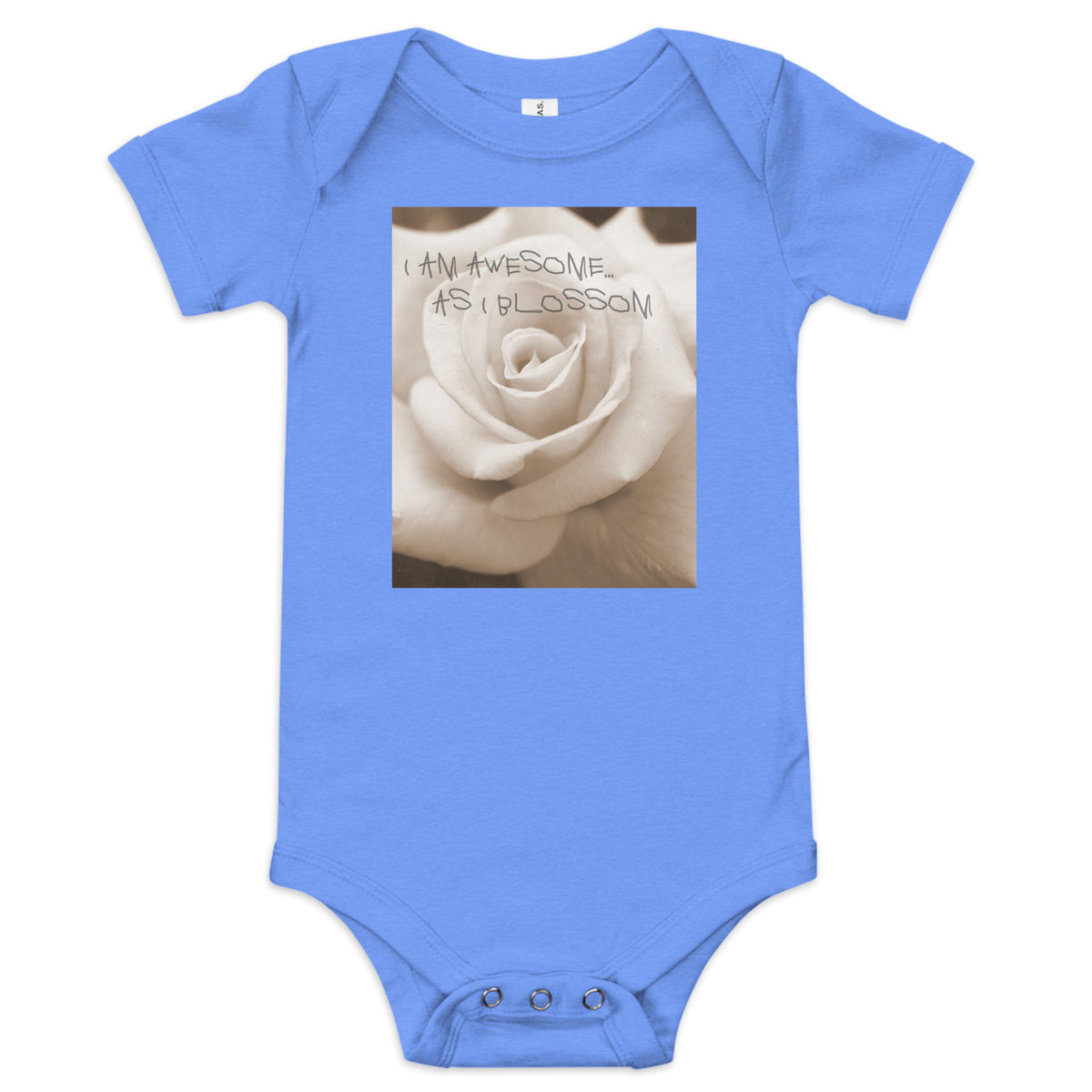 I Am Awesome as I Blossom Rose Baby Bodysuit