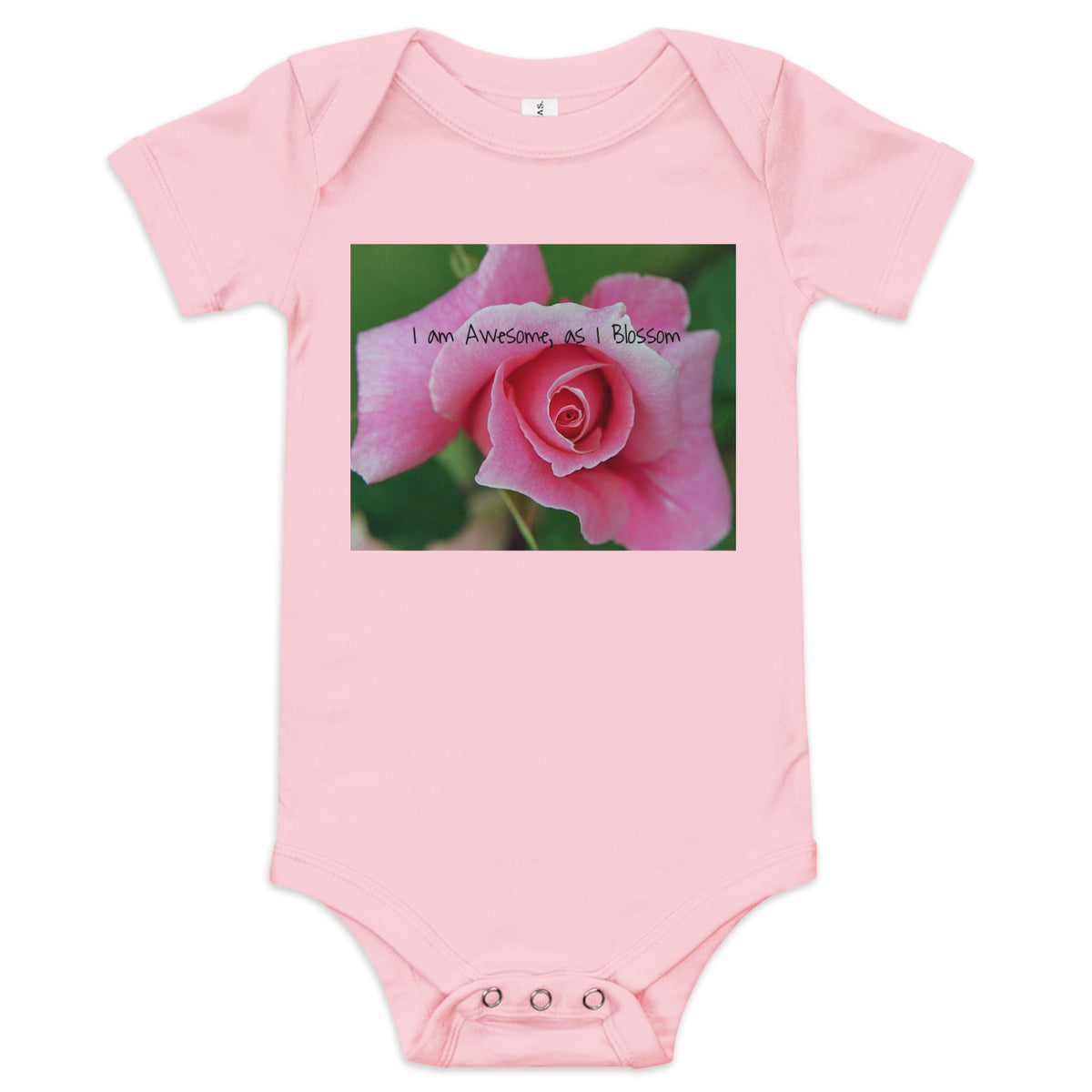I Am Awesome as I Blossom Rose Baby Bodysuit