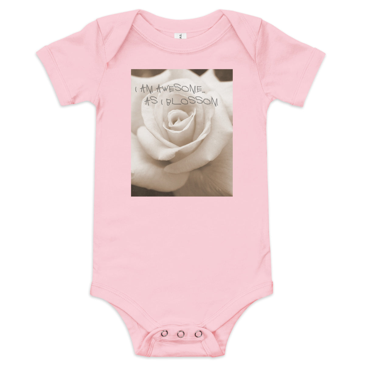 I Am Awesome as I Blossom Rose Baby Bodysuit