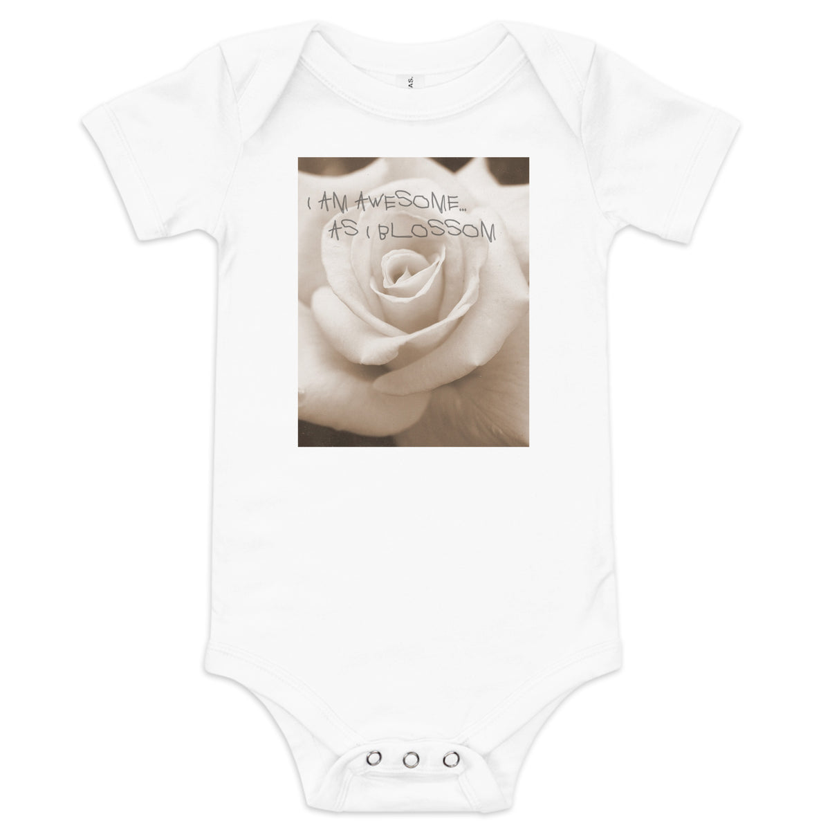I Am Awesome as I Blossom Rose Baby Bodysuit