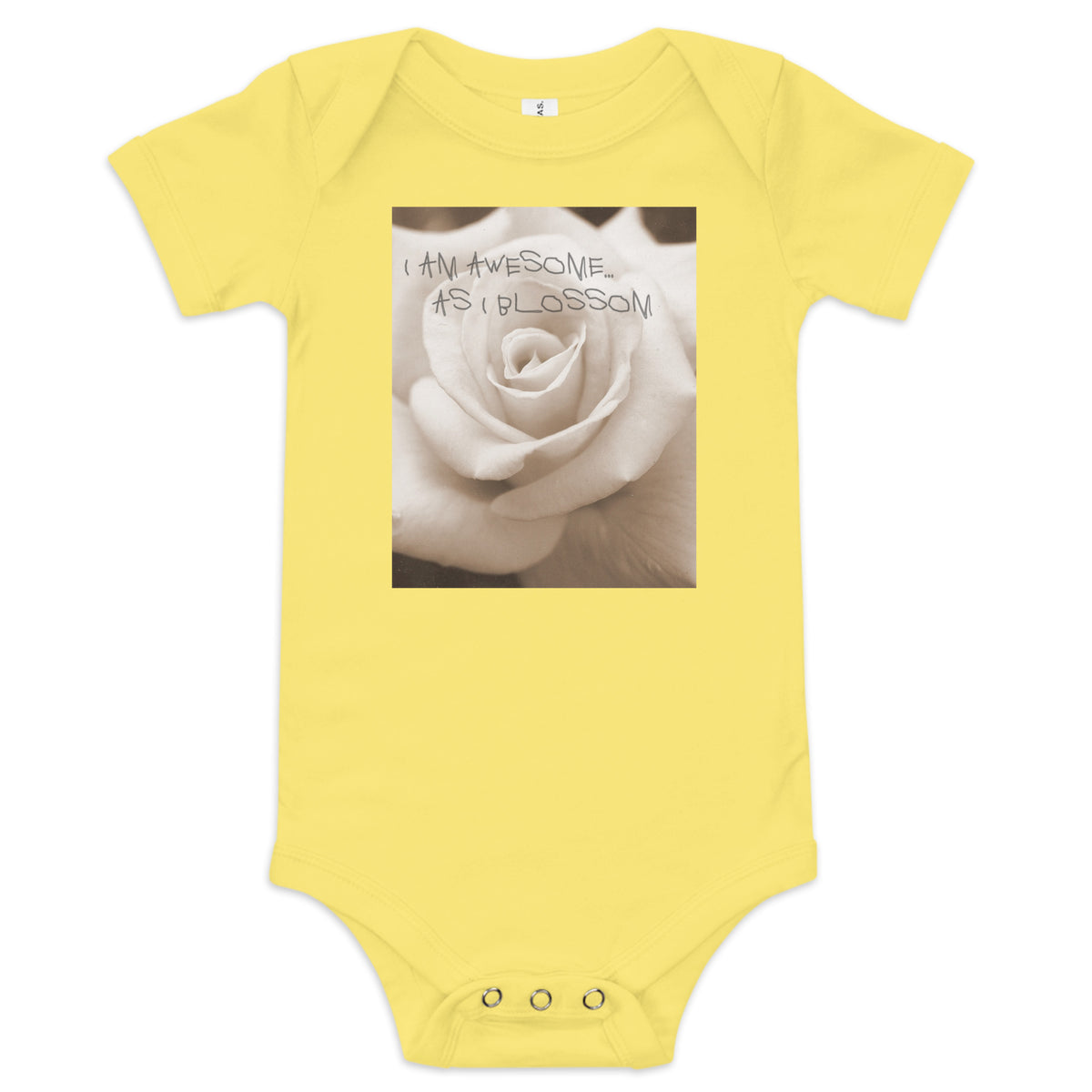 I Am Awesome as I Blossom Rose Baby Bodysuit