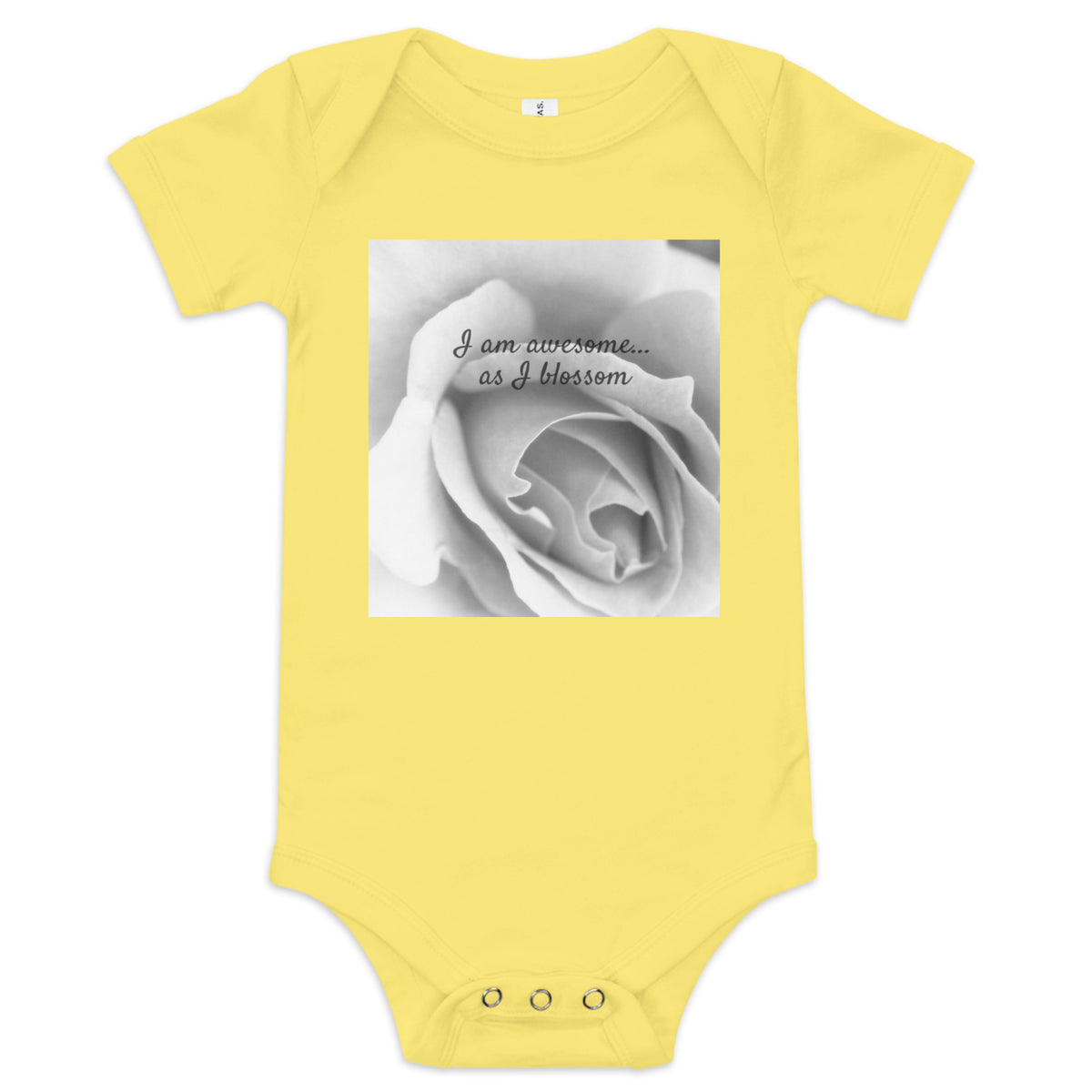 I Am Awesome as I Blossom Rose Baby Bodysuit