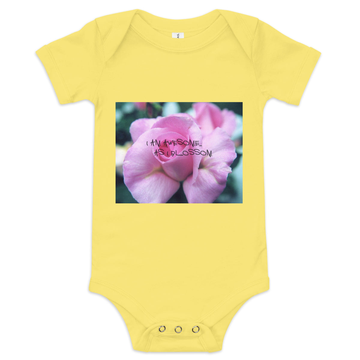 I Am Awesome as I Blossom Rose Baby Bodysuit